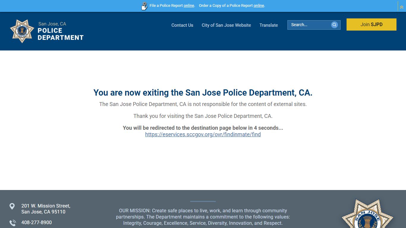 Inmate Booking Information | San Jose Police Department, CA